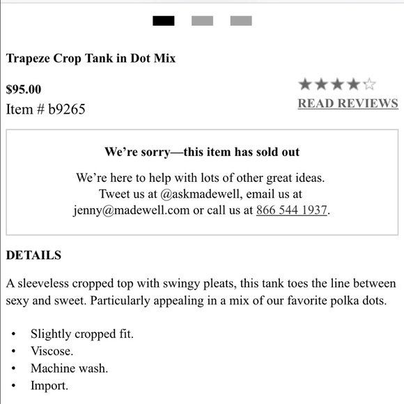 Madewell Trapeze Slightly Cropped Tank in Dot Mix - Picture 4 of 4