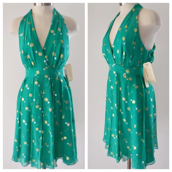 Nicole Miller emerald green dress