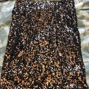 H&M Copper & Black sequin pencil skirt