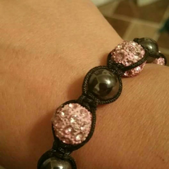 Pink and grey chamballa bracelet