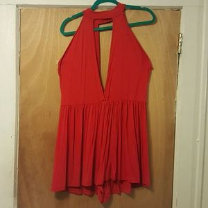 Barely there Plunge Halter Romper