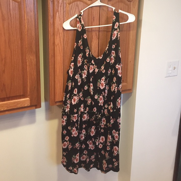 Black floral romper