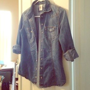 Denim button down