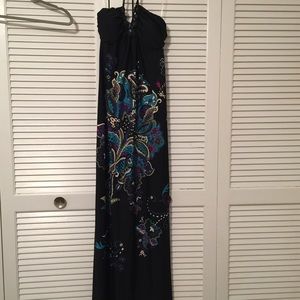Halter tie around neck maxi dress