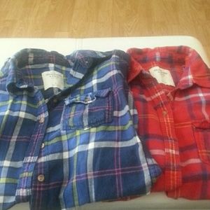 Bundle of long sleeve plaid Abercrombie & Fitch