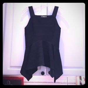 NWOT Anthropologie Black Sleeveless Peplum Top