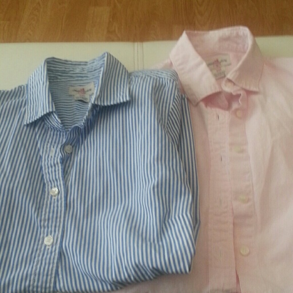 Bundle of long sleeve J Crew stripped dress shirts