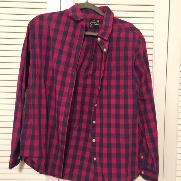 Button down boyfriend fit cotton flannel