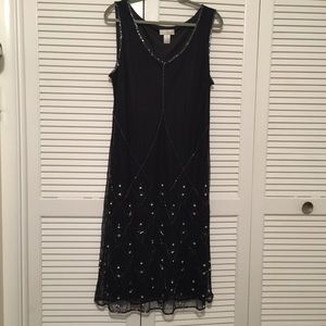 Black with beaded sparkle flapper dress