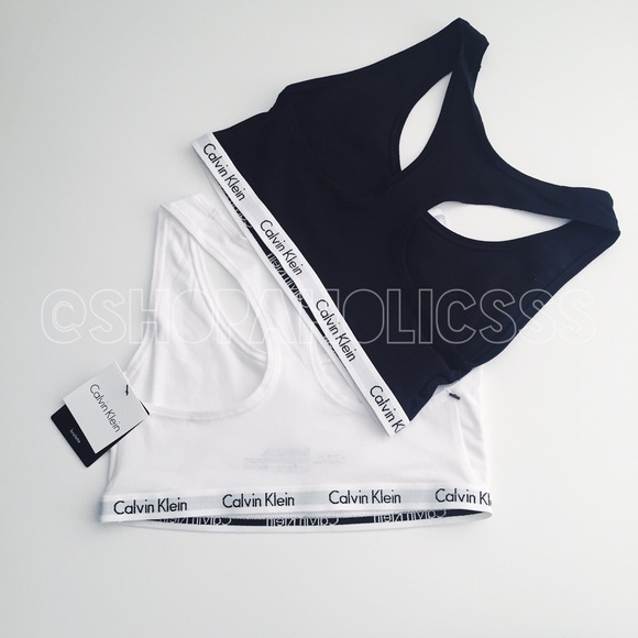 🎉CALVIN KLEIN Cotton Logo Racerback Bralette 2Pk - Picture 3 of 4