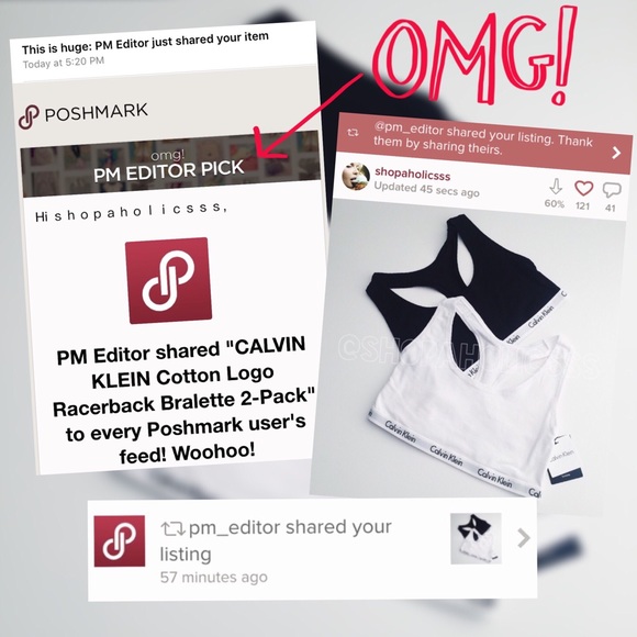 🎉CALVIN KLEIN Cotton Logo Racerback Bralette 2Pk - Picture 4 of 4