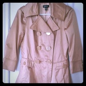 Bebe Gold Trench Coat Jacket 3/4th Sleeves
