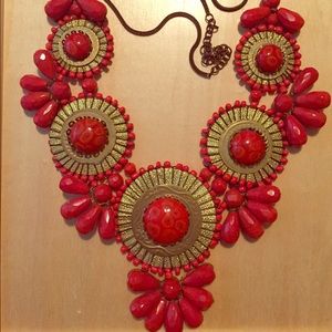 FINAL SALE - Red Bib Necklace