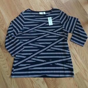 Chico's Layered Double Stripe Blouse