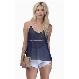 NWOT Navy & White Tank Top