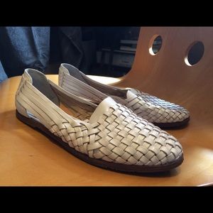 Sam Edelman white woven huarache sandals