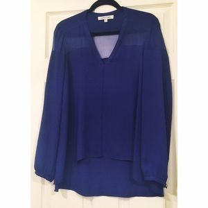 Elizabeth and James Sheer Panel Pullover Blouse