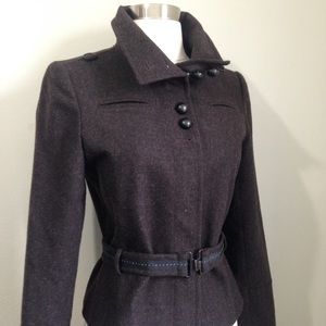 ZARA  chocolate brown jacket with belt