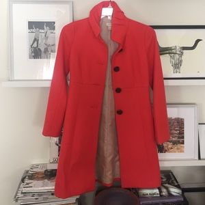 J. Crew coral wool coat