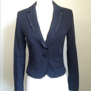 H&M Black lightweight blazer with silk border