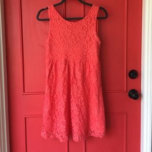 Cute, coral lace dress! Perfect for summer!