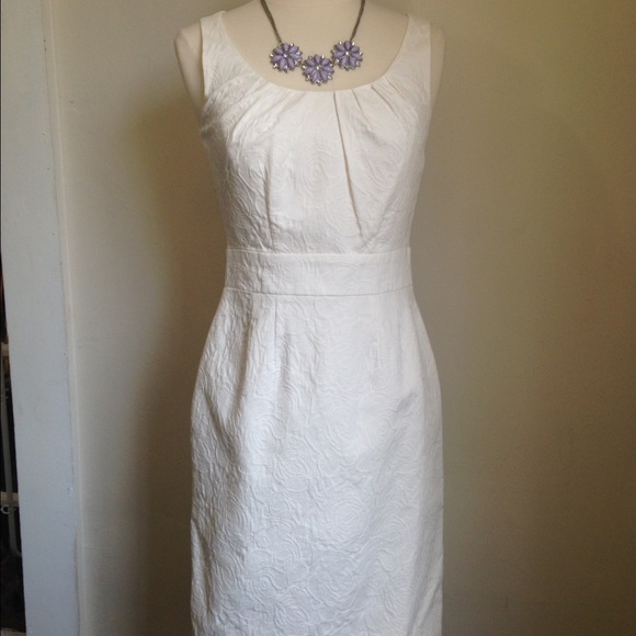 Banana Republic GORGEOUS brocade white dress