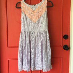 Cute Lace light purple and neon pink dress!