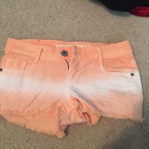 Orange and white shorts