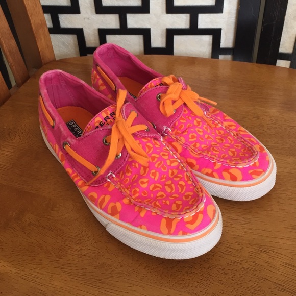 Sperry Shoes - Sperry Biscayne neon leopard boat shoes