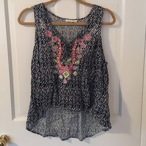 Embroidered tank