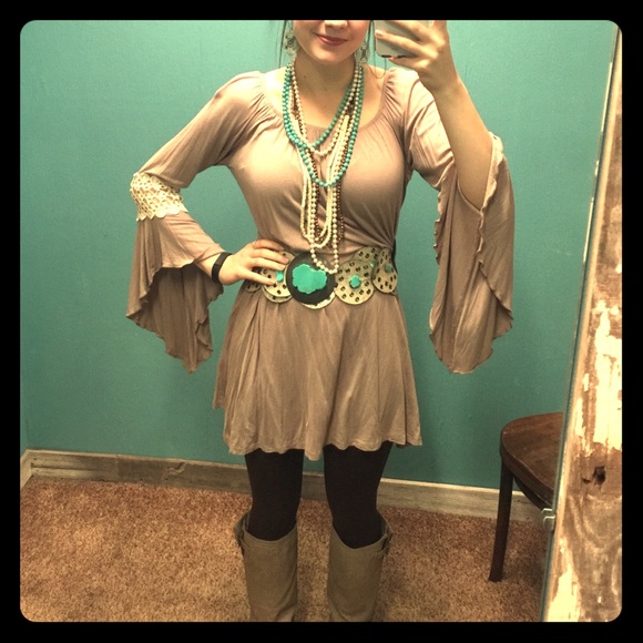 Cute Boho dress with bell sleeves