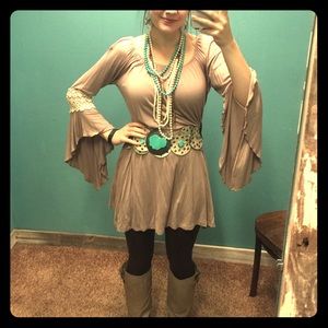 Cute Boho dress with bell sleeves