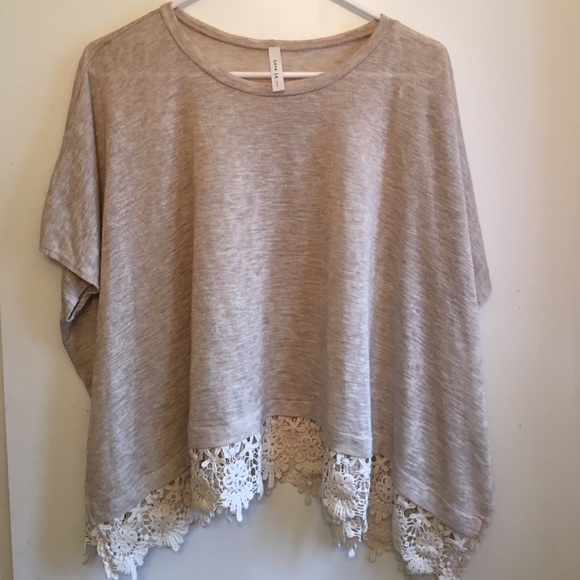 Cream lace top.