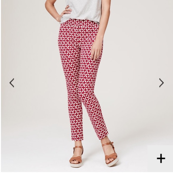 LOFT Pinwheel Bi-Stretch Skinny Ankle Pants - 6