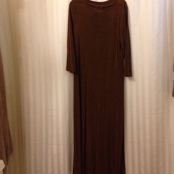 Metallic brown maxi dress