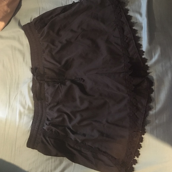 Silky black dress shorts