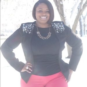 Black Calvin Klein blazer with jewels