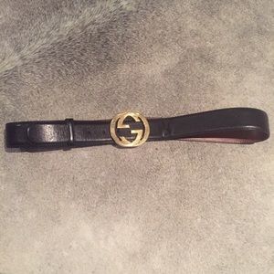 Gucci Black Leather Belt