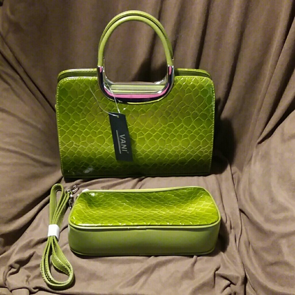 Green snakeskin handbag - Picture 2 of 7
