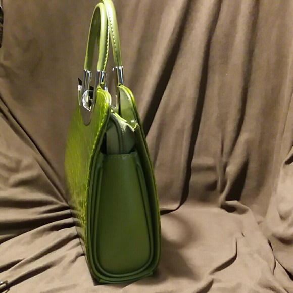 Green snakeskin handbag - Picture 4 of 7