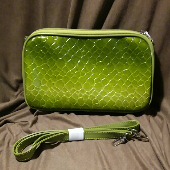Green snakeskin handbag - Picture 6 of 7