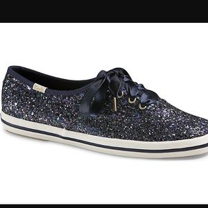 Kate Spade Navy Glitter Keds