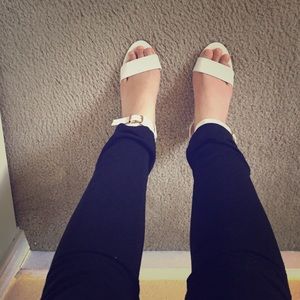 White: cute strappy heel