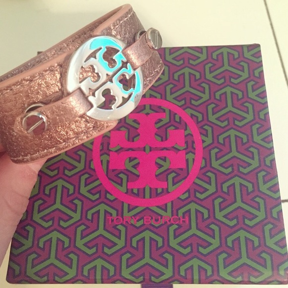 Tory Burch Bronze Metallic Leather Cuff