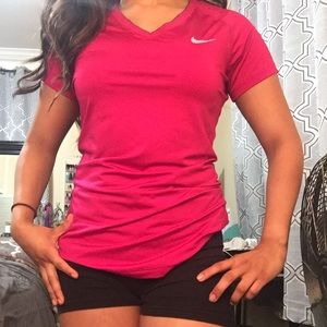 Nike pro pink shirt