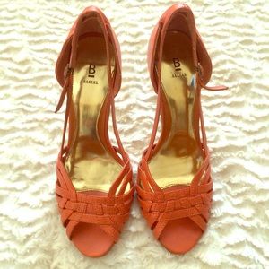 Strappy orange heels