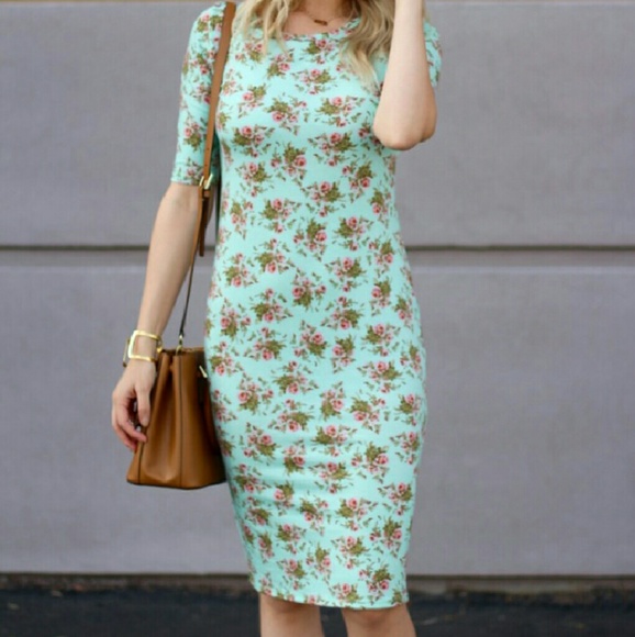 Lularoe Medium Julia Dress!!!!! Mint floral!