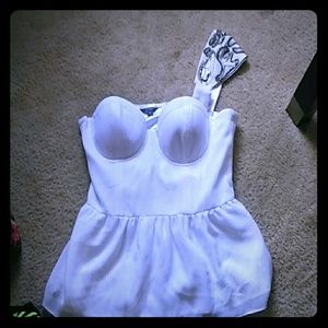 White Guess bustier peplum