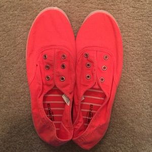 Mossimo Neon Orange Laceless canvas shoes