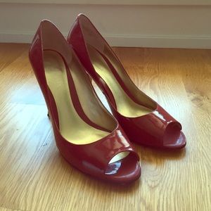 Red, Peep Toe Nine West Heels
